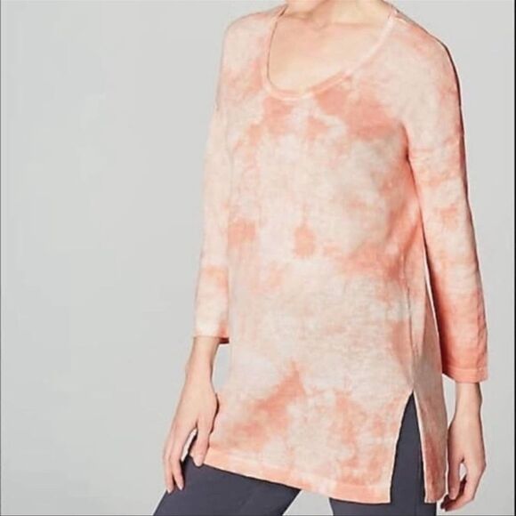 J. Jill PureJill Linen Blend Knit Tunic Pink Tie Dye Size XS - Picture 1 of 9